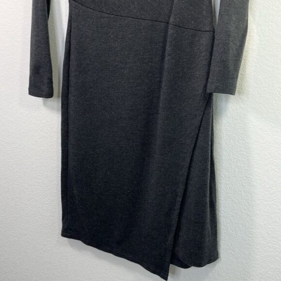 lafayette 148 100% Virgin Wool Cowl neck Shift‎ Dress size 4 Charcoal Grey - Picture 3 of 10